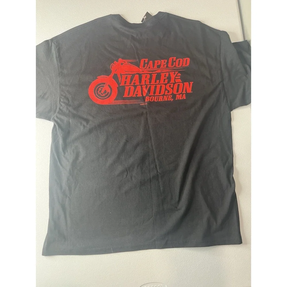 Harley Davidson Black Tshirt Cape Cod MA Christmas Lights‎ Size XL - Picture 4 of 5